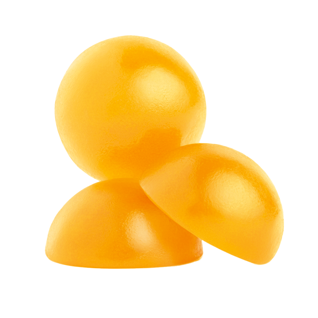 side view three Feals Relax Gummies in a small pile